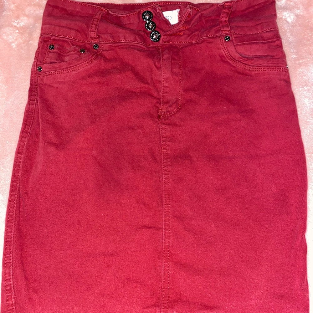 Maroon Jean skirt